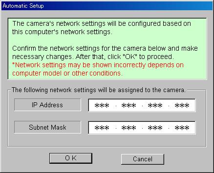 If you cannot disable your firewall or antivirus software, you can set up the camera using the camera MAC address as shown