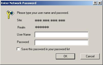 The Enter Network Password window is