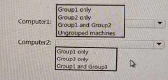 Of which groups are Computer1 and Computer2 members?