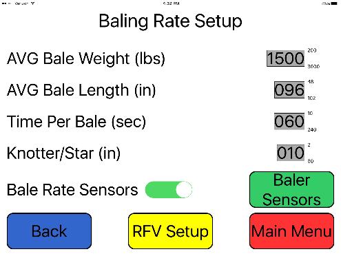 RFV Setup Large Square Balers Only Use the information below when your applicator is RFV Equipped. *Only available on large square balers. 5 6 2 4 3 1 1.
