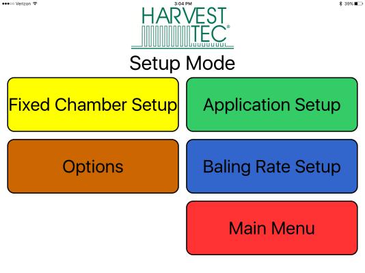 Setting Up the System for initial use with the ipad Round Balers In this mode you will setup your initial application rate and baling rate.