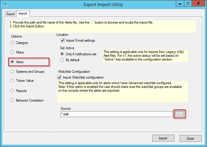 2. Locate Category_Microsoft ATP.iscat file, and then click the Open button. 3. To import categories, click the Import button.