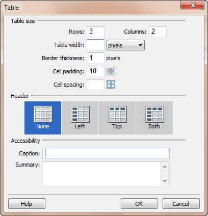 Working with Tables These are the html tags for tables Tag table tr td th Description The table tag encloses the rows and columns of the table and the content in each cell.