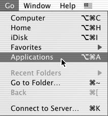 Mac OS X v0..5 Make sure that the machine is powered on. Select [Applications] from the [Go] menu. 7 Click the machine's model name in the list. 4 5 6 Double-click the [Utilities] folder.