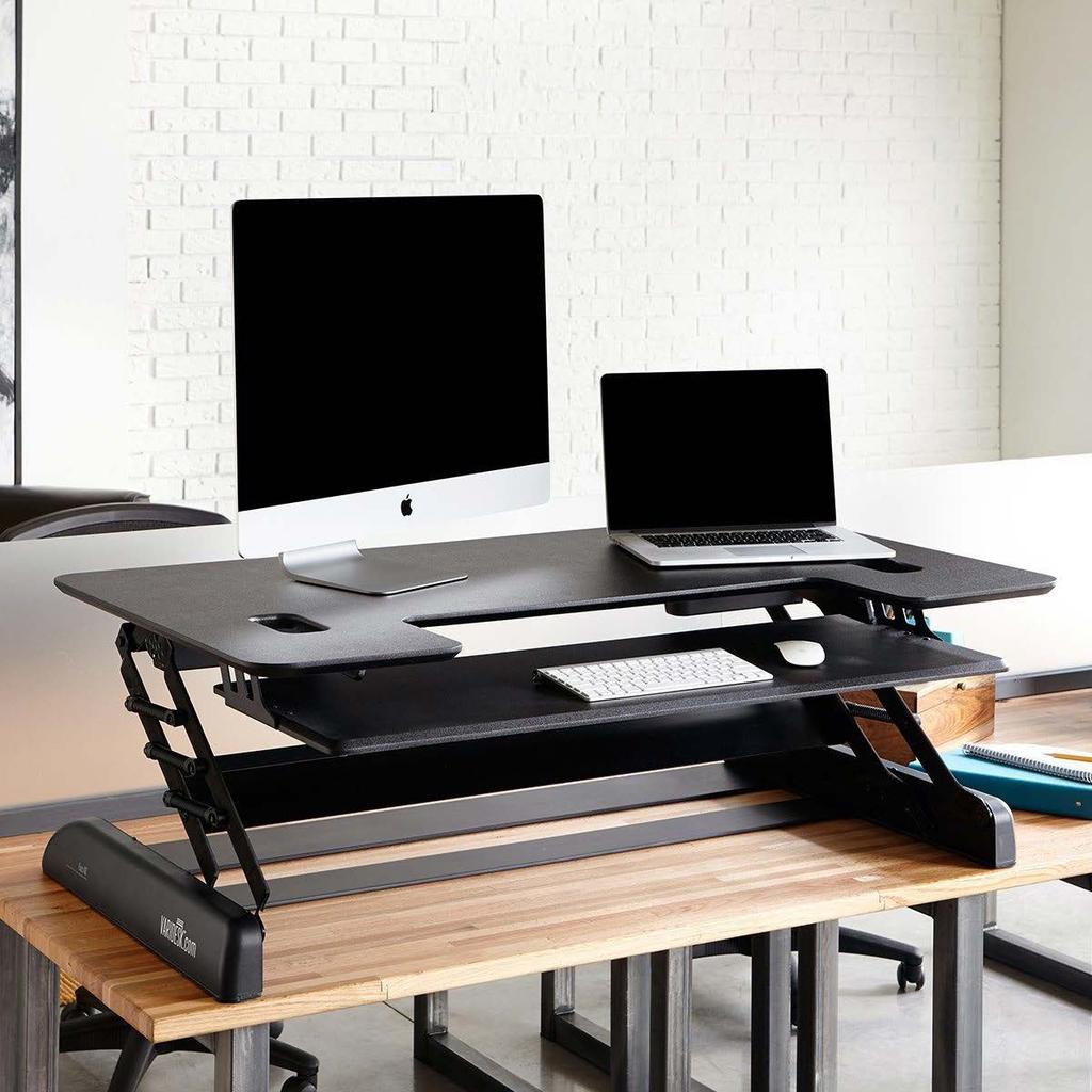 42 cm) or taller, this VARIDESK sit/stand desk delivers the height you need and the space you want for all your gear.