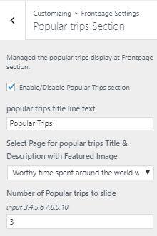 9.4.3 Popular Trips Section To Setting Frontpage Popular trips Section of theme.