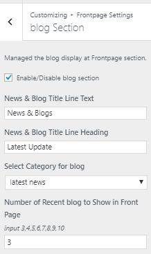9.4.8 Blog Section To Setting Frontpage Blog Section of theme.