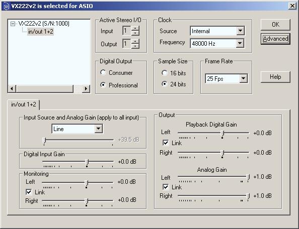User s Manual ASIO CONTROL PANEL FOR PC The purpose of this control panel is to set all the parameters of your Digigram card when used with its ASIO2 driver.