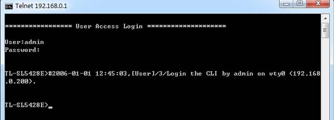 Now, you can logon by Telnet in nqikp"nqecn"mode. 1. Make sure the switch and the PC are in the same LAN.
