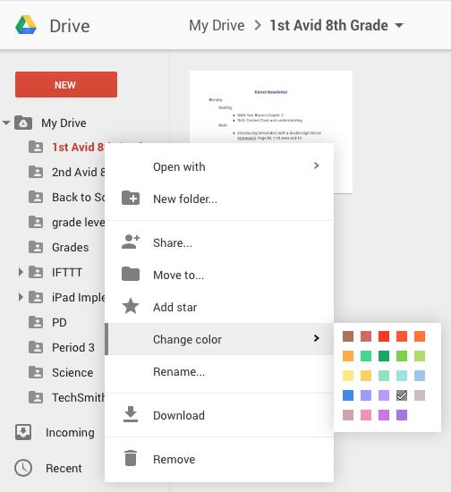 Tips for Organizing Files and Folders Color-Coding Folders Google offers the option of assigning specific colors to different folders, making it easier to find the files you are looking for.