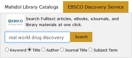 EBSCO Discovery Service ; EDS Single search for books in all MU libraries Research articles