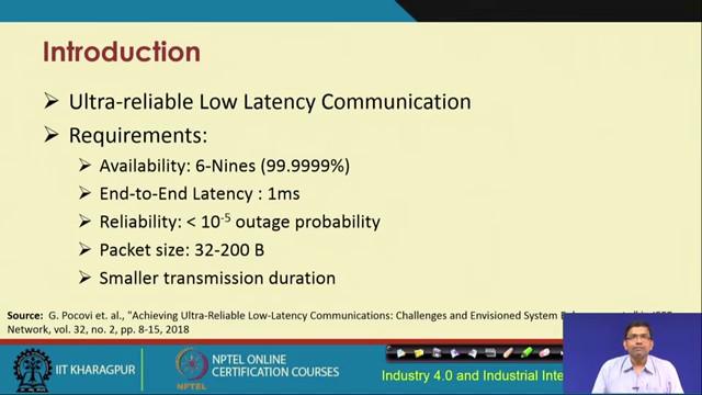 (Refer Slide Time: 15:01) Next comes this particular protocol URLLC which is Ultra-reliable Low Latency Communication So, as you can understand that this is
