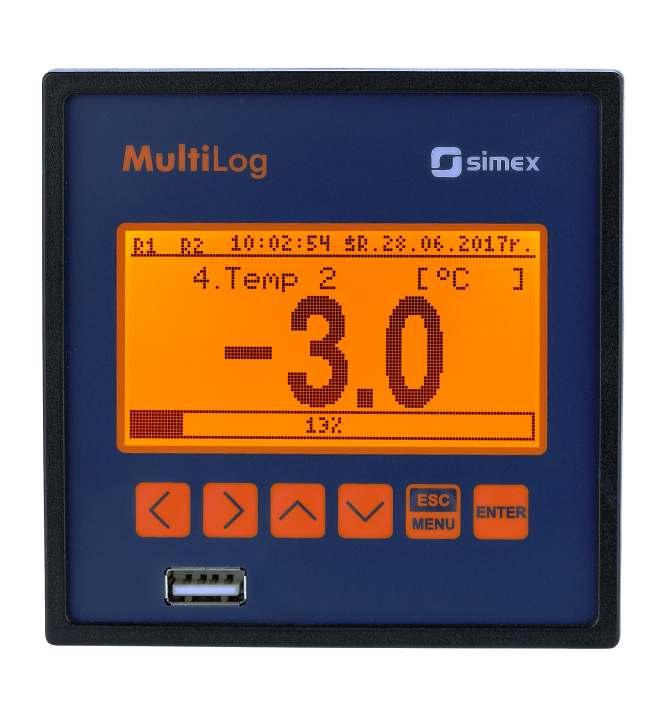 wall mount version NEW The MultiLog line instruments have been designed to display and record current values, as well as to present technological parameters in a graphical form.