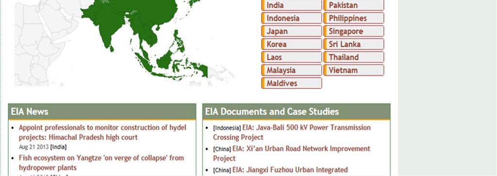websites of EIA related agencies,