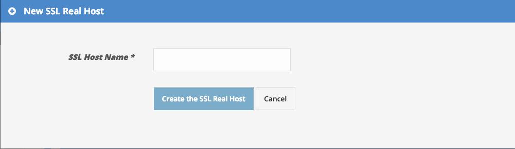 Choose Add from the preceding drop down Enter a name for the SSL real host. Note that this is an arbitrary name you may use anything you wish.