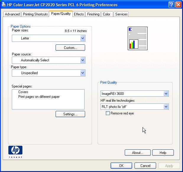 Open the printer driver Open the printer driver On the File menu in the software program, click Print. Select the printer, and then click Properties or Preferences.
