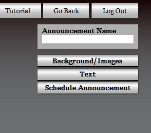 Heading and General Information Tabs At the top of this page there is the heading Create Your Announcement which will also specify the dimension of the template.