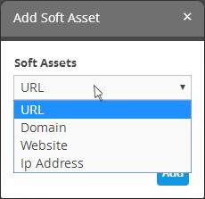 The 'Add Soft Asset' dialog will be displayed. Choose the type of soft asset that you want to add from the 'Soft Assets' drop-down.