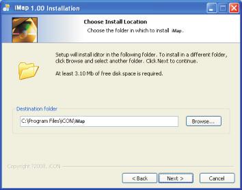 4 Choose Install Location Choose your preferred install location for imap or