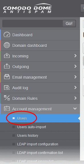 Manage Users Add New Users Delete Users Edit Users Unlock Users Import Users from CSV Manage User Permissions Aliases Moving to Aliases