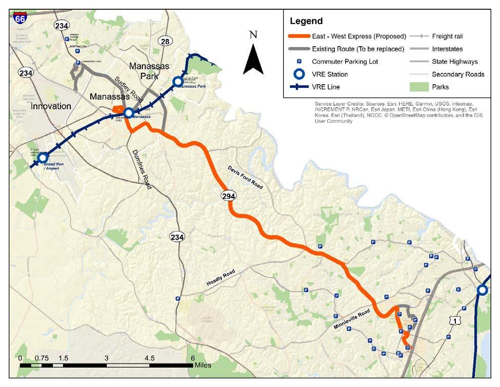 Revise East-West Express Changes to local service will mean that the East-West Express service will also change in order to continue to connect local riders on both sides of Prince William County.
