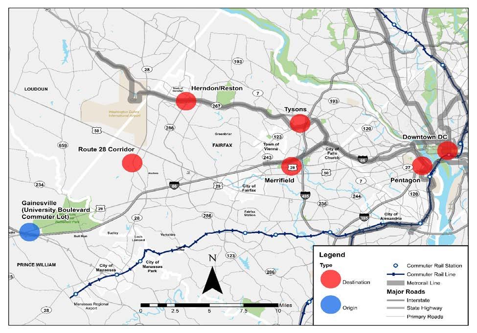I-66 University Boulevard Commuter Lot Services Proposed routes include: University Boulevard Commuter Lot to Downtown DC (reassign G-100 trips) University Boulevard Commuter Lot to Pentagon