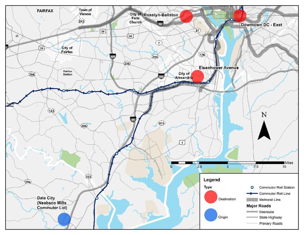 I-95 Neabsco District Transit Center Services Proposed routes include: Neabsco District Commuter Parking Facility to Downtown DC -