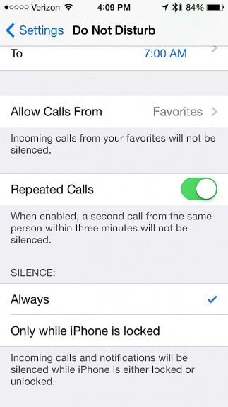 Better Do Not Disturb Options If you haven t already started using Do Not Disturb, ios 7 is the perfect time to turn on this sanity saving feature.
