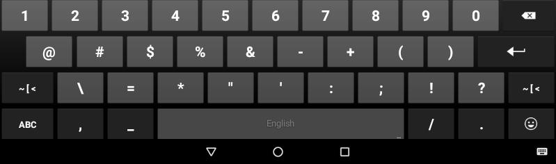 1.12 Alphabetic keypad Show or hide the keypad. Use the keypad to enter digits and letters. At any time, you can show or hide the keypad by selecting this key.