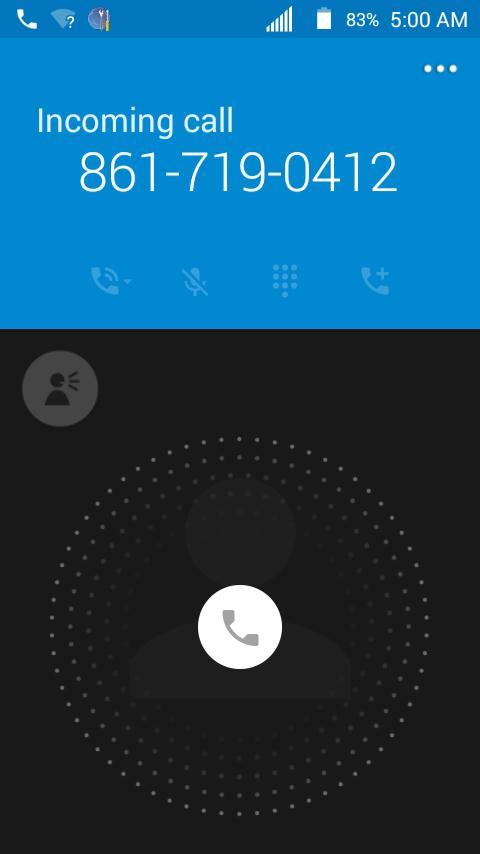 1. When a call arrives, drag up from the bottom of the screen.