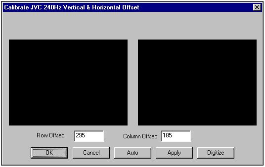 1. Select the CALIBRATE command from the OPTIONS menu. 2. Select the AUTO button to perform automatic calibration. 3. Select OK to return to the main Trim Window.
