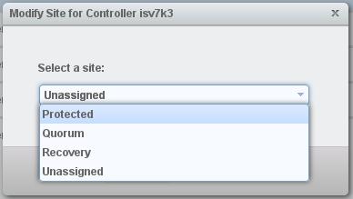 Figure 9: Modifying site for a controller 4. Repeat the same procedure to modify the site for other controllers, including Quorum site.