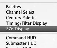 NEW FEATURE DETAILS V276 Display To accommodate the V276 On Mac console, a new V276 Display window has been added.