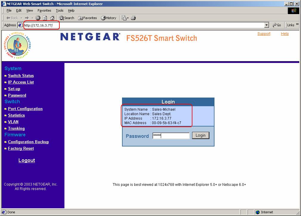 Smartwizard Discovery > Web Access Figure 2-2. Web Access 7. Start managing your switch via your web browser.