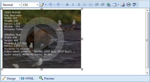 Once the player is inserted you can resize and resample the video by simply resizing it like an image: Another thing