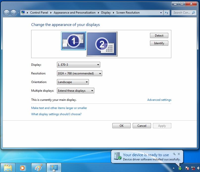 3. Using the Adapter Notice: The full DisplayLink User Interface as above is not supported on Windows 7.
