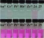 0 equiv. 24, a mixture of 2.0 equiv. of Cu 2+, Fe 3+, Hg 2+, Pb 2+ and Zn 2+ ; 25, a mixture of 2.0 equiv. of Au 3+, Pt 2+ and Rh 3+. Figure S5. Absorption of RBS ( 10.