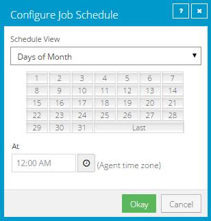 To create a custom schedule, select Custom in the Schedule