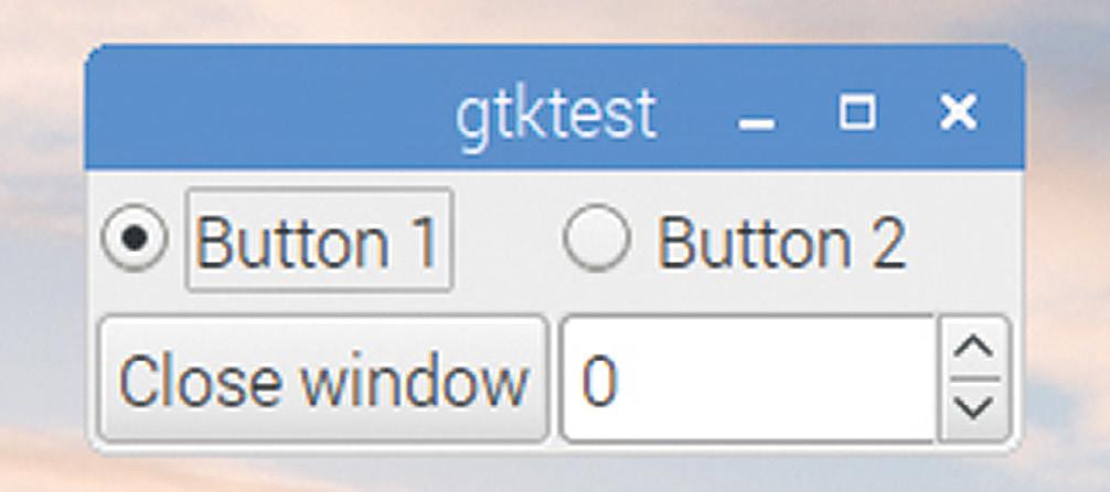 When second and subsequent buttons are created, the group of the first button can be read with the function gtk_radio_button_get_group and passed into subsequent gtk_ radio_button_new_with_label