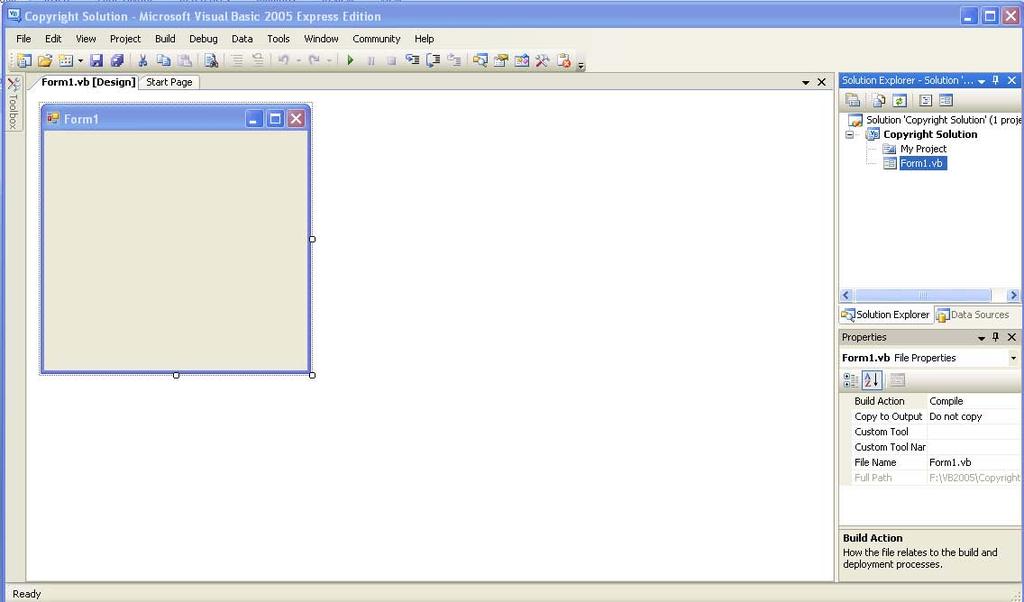 The Visual BASIC project screen appears