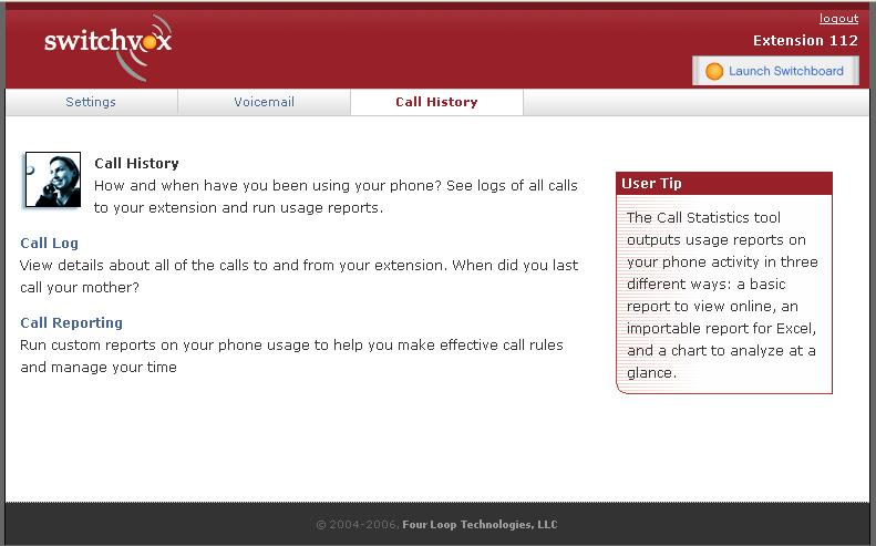 Call History Call History Under the Call History tab are two sections, Call Log and Call Reporting. These allow you to track your phone use.