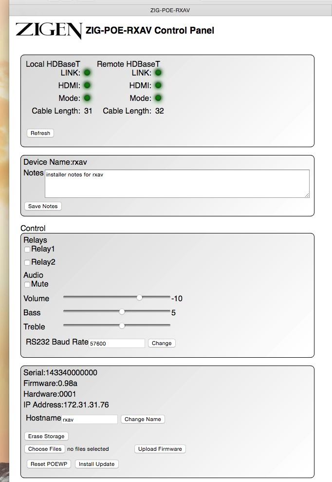 WebOS Interface Page Status