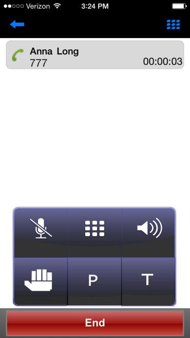At the top of the screen, currently Active Role is displayed. The call recipient will see the Caller ID for this role. See Section 9.3 for instructions on how to change your Active Role. 2.