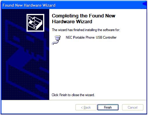 3. Click Finish and another Found New Hardware Wizard screen displays to install the next USB driver. 4.