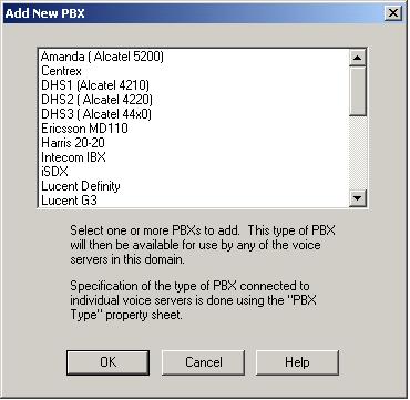 Unified Messenger 4.02 Installation Guide Selecting the PBX To complete the installation, you must select the appropriate PBX, or PBXs, for the Voice Mail Domain. To select a PBX 1.
