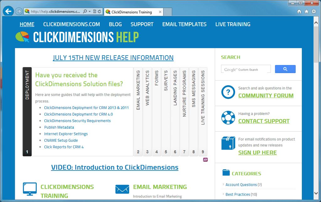 and how-to articles support.clickdimensions.