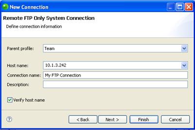 FTP and SFTP Support Figure 71 - New FTP Connection dialog 5. Enter the following Remote FTP/SFTP connection details: Parent Profile - Select a Profile from the drop-down list.