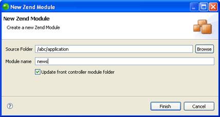 Developing with Zend Framework Creating a Zend Module File Zend Framework MVC files should be created within a Zend Module, which enables you to easily group your MVC files according to your