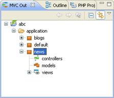 Zend Studio for Eclipse User Guide Figure 80 - MVC Outline view - containing Zend Modules Creating a Zend Controller File This procedure describes how to create a new Zend Controller file.