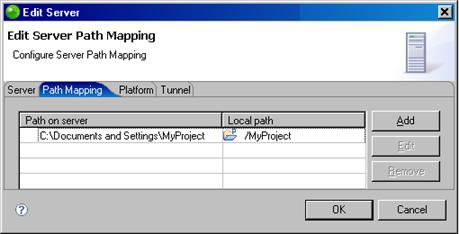Adding a Server Location Path Map Path Mapping Settings The next time a file is called from the Path on Server, it will be searched for in the local